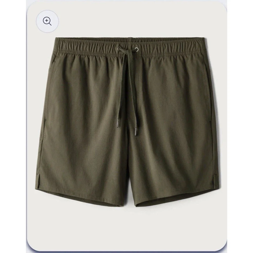 NWT Rhone Boathouse Shorts Men Small Lichen Green 7” Stretch woven Oxford fabric